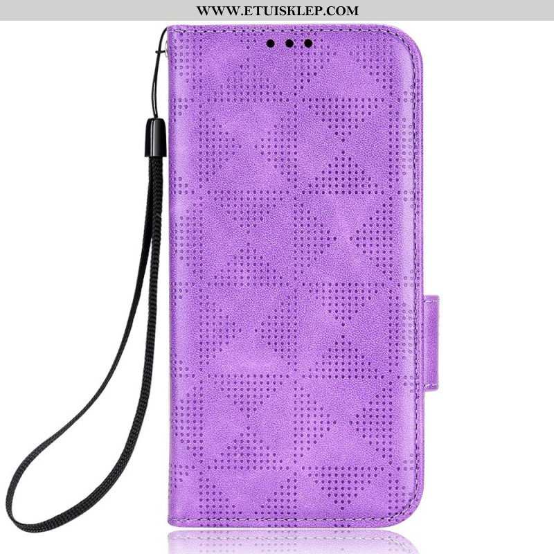 Etui Folio do iPhone 14 Trójkąty Ze Smyczą